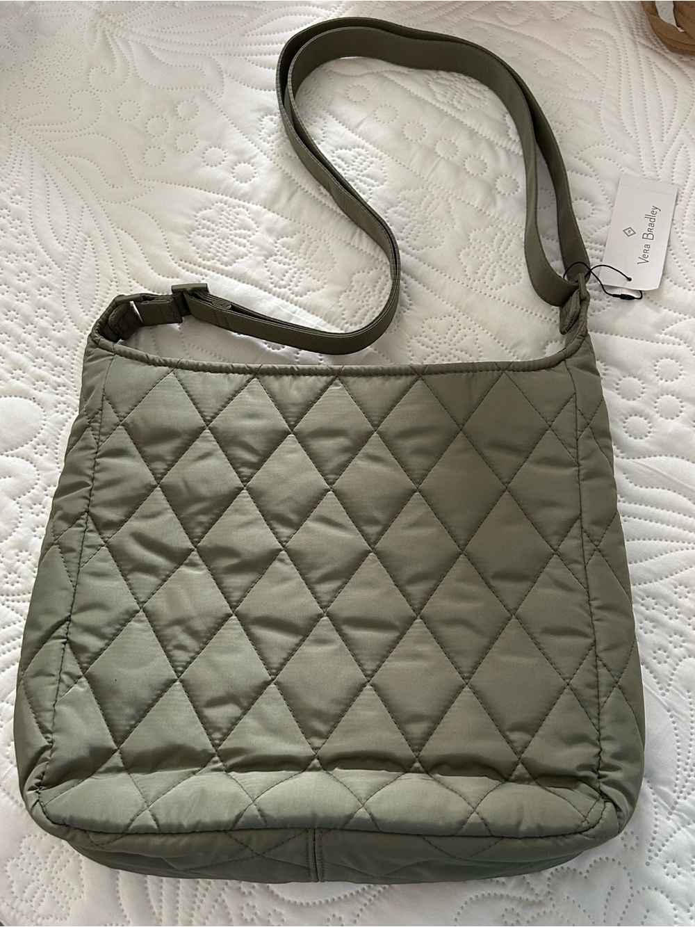 Vera Bradley Quilted Crossbody Bag in Sage Green